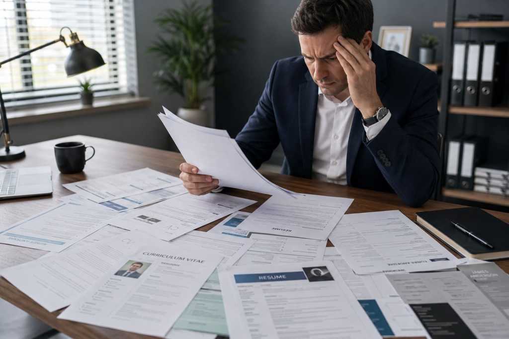 Sales recruitment shortlist CVs reviewed by hiring manager